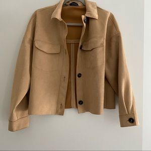 Zara faux suede cropped shacket